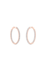 Load image into Gallery viewer, 5CTW Round Shaped Lab Grown Diamond (F/VS) Inside Out Hoop Earrings in 14K Gold
