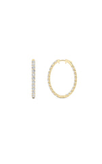 Load image into Gallery viewer, 7CTW Round Shaped Lab Grown Diamond (F/VS) Inside Out Hoop Earrings in 14K Gold
