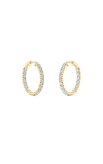 Load image into Gallery viewer, 7CTW Round Shaped Lab Grown Diamond (F/VS) Inside Out Hoop Earrings in 14K Gold
