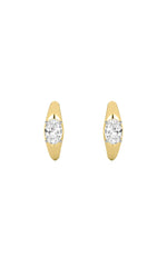 Load image into Gallery viewer, 2CTW Oval Shaped Lab Grown Diamond (G/VS) Huggie Earrings in 10K Gold
