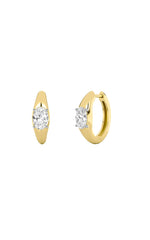 Load image into Gallery viewer, 2CTW Oval Shaped Lab Grown Diamond (G/VS) Huggie Earrings in 10K Gold

