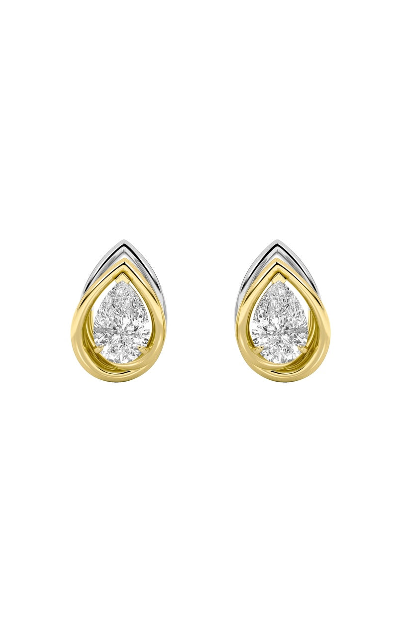 Vs) knot earrings in 14k gold