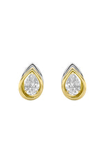 Load image into Gallery viewer, 3CTW Pear Shaped Lab Grown Diamond (G/VS) Knot Earrings in 14K Gold
