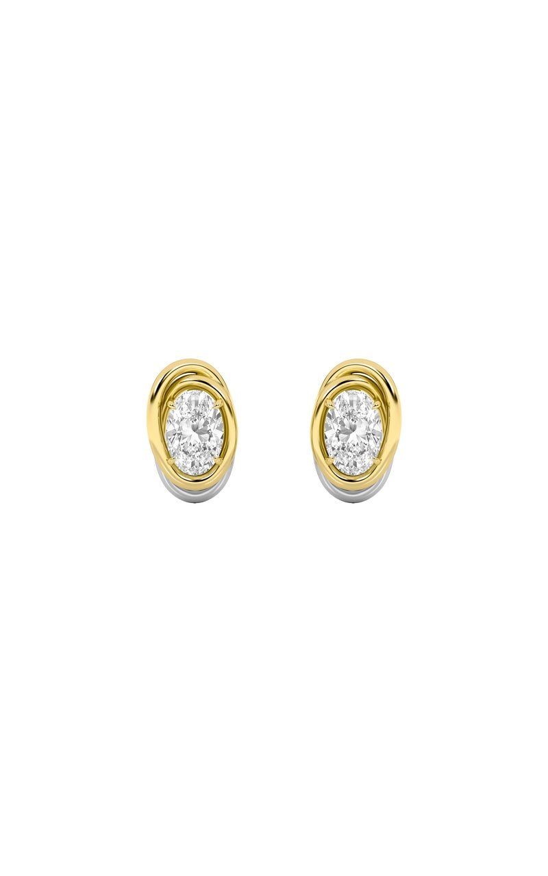 Vvs) knot earrings in 14k gold