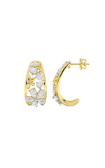Load image into Gallery viewer, 4.5CTW Pear Shaped Lab Grown Diamond (F/VS) Fancy Flower Earrings in 14K Gold
