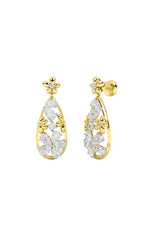 Load image into Gallery viewer, 3.75CTW Pear Shaped Lab Grown Diamond (F/VS) Fancy Flower Earrings in 14K Gold
