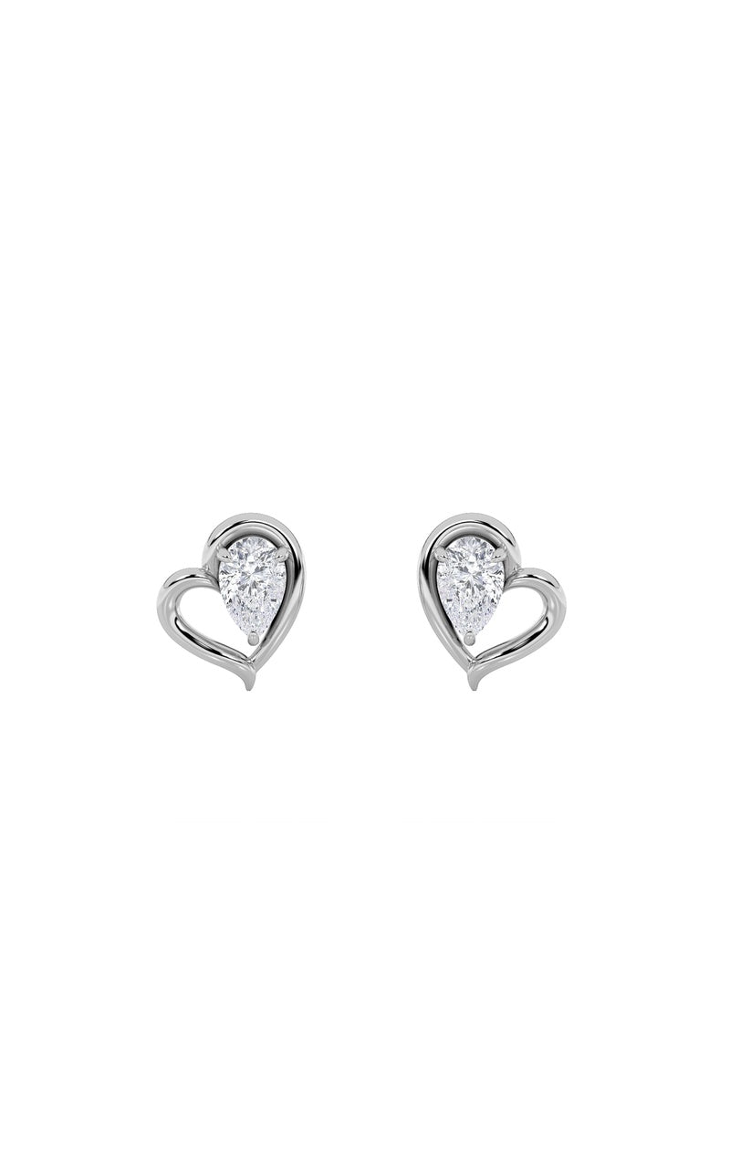 Vs) heart shaped earrings in 14k gold