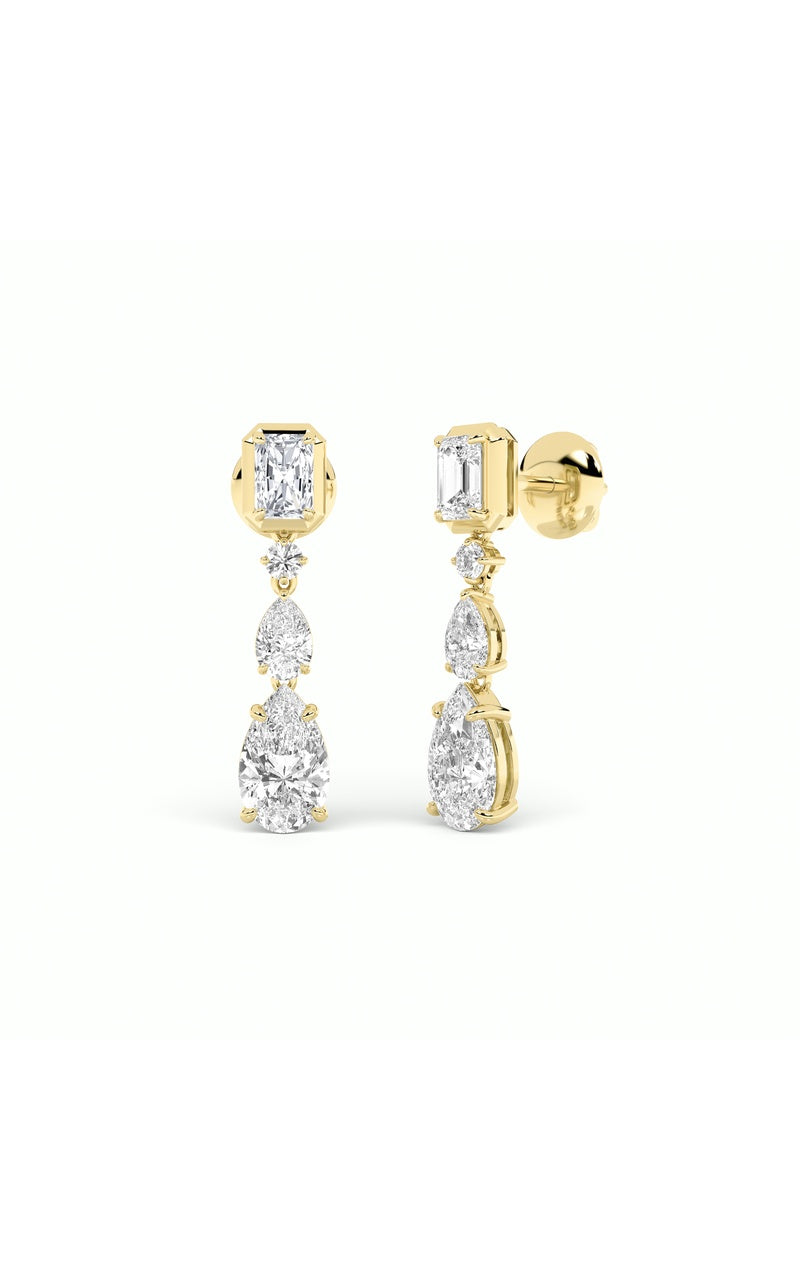 Vs) dangle earrings in 14k gold