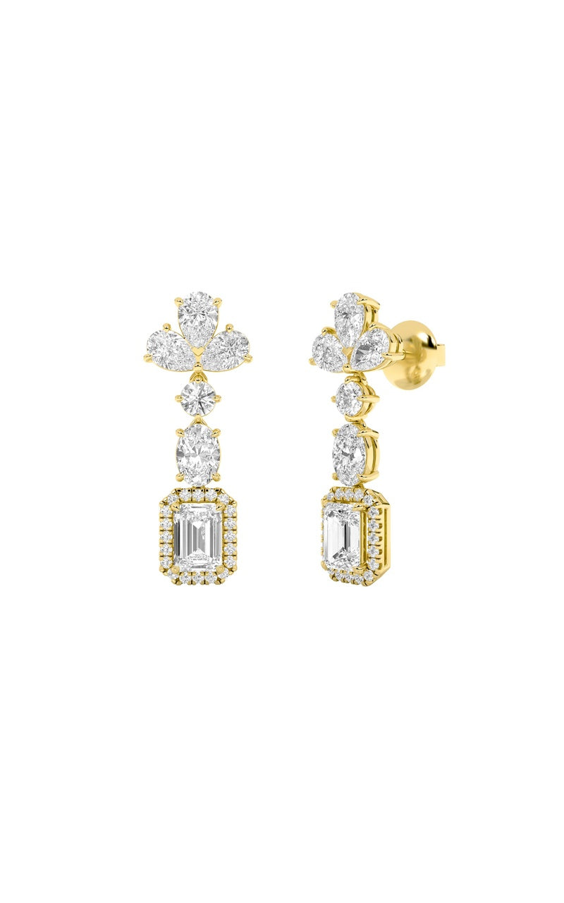 Vs) dangle earrings in 14k gold