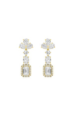 Load image into Gallery viewer, 5.5CTW Radiant Shaped Lab Grown Diamond (F/VS) Dangle Earrings in 14K Gold
