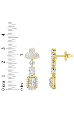 Load image into Gallery viewer, 5.5CTW Radiant Shaped Lab Grown Diamond (F/VS) Dangle Earrings in 14K Gold
