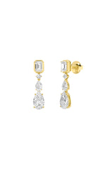Load image into Gallery viewer, 4.5CTW Pear Shaped Lab Grown Diamond (F/VS) Dangle Earrings in 10K Gold
