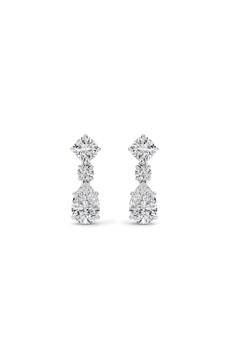 5CTW Pear Shaped Lab Grown Diamond (F/VS) Dangle Earrings in 14K Gold