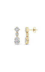 Load image into Gallery viewer, 5CTW Pear Shaped Lab Grown Diamond (F/VS) Dangle Earrings in 14K Gold

