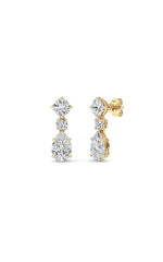 Load image into Gallery viewer, 5CTW Pear Shaped Lab Grown Diamond (F/VS) Dangle Earrings in 14K Gold
