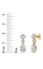 Load image into Gallery viewer, 5CTW Pear Shaped Lab Grown Diamond (F/VS) Dangle Earrings in 14K Gold
