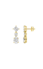 Load image into Gallery viewer, 5.5CTW Pear Shaped Lab Grown Diamond (F/VS) Dangle Earrings in 14K Gold
