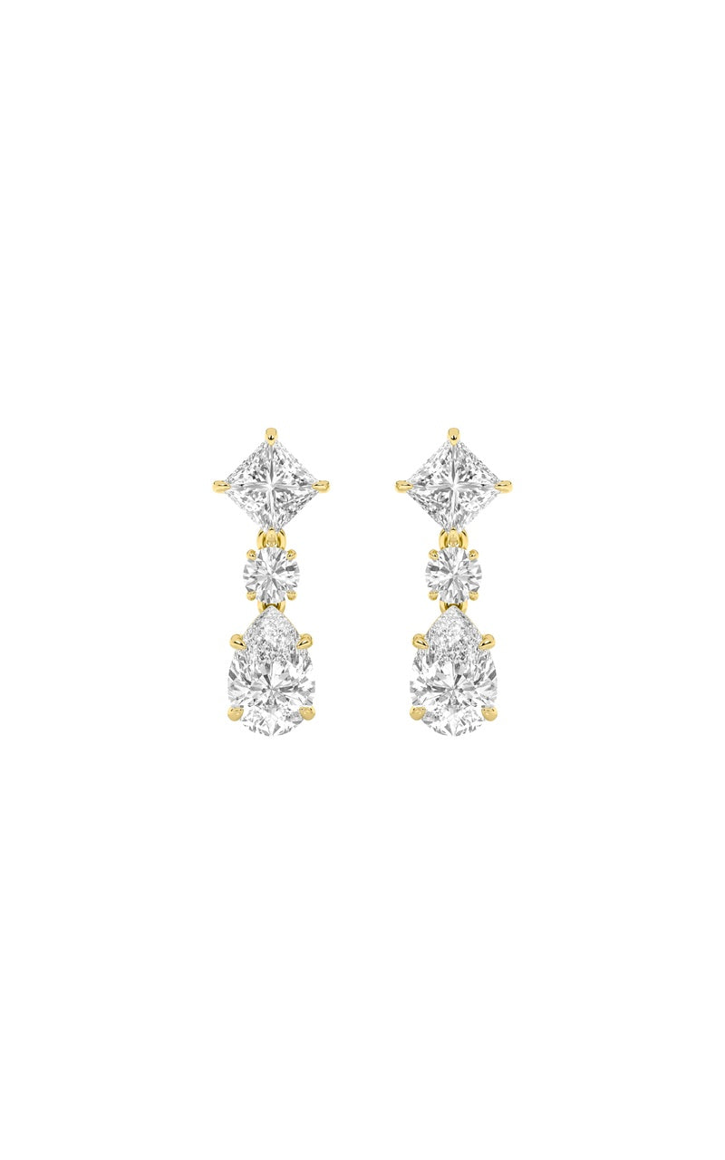 Vs) dangle earrings in 14k gold