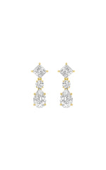 Load image into Gallery viewer, 5.5CTW Pear Shaped Lab Grown Diamond (F/VS) Dangle Earrings in 14K Gold
