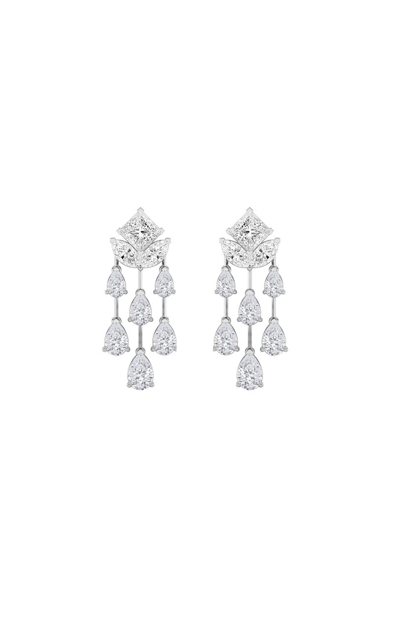 Vs) dangle earrings in 14k gold