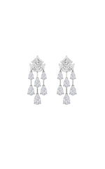 Load image into Gallery viewer, 7CTW Princess Shaped Lab Grown Diamond (F/VS) Dangle Earrings in 14K Gold
