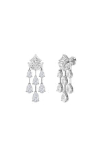 Load image into Gallery viewer, 7CTW Princess Shaped Lab Grown Diamond (F/VS) Dangle Earrings in 14K Gold
