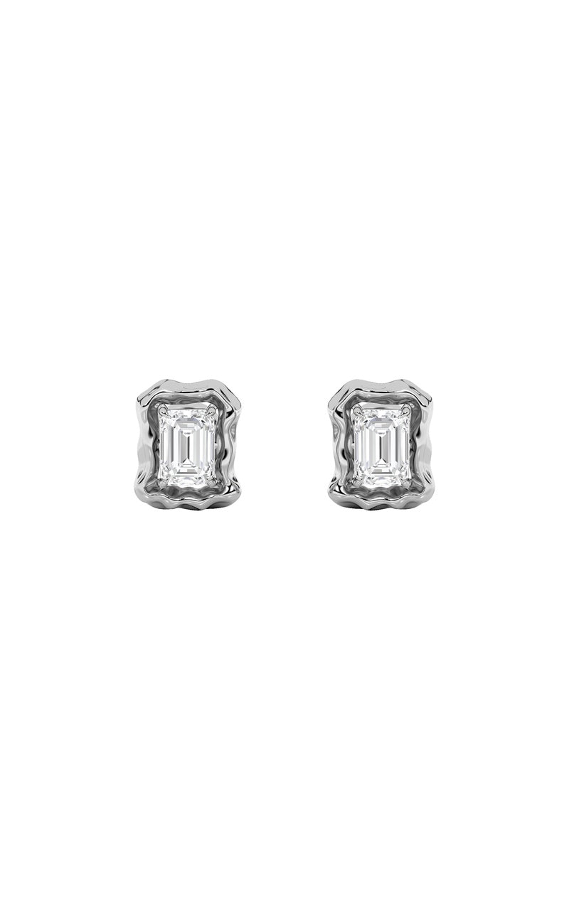 Vs) organic design stud earrings in 14k gold