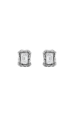 Load image into Gallery viewer, 1.5CTW Emerald Shaped Lab Grown Diamond (F/VS) Organic Design Stud Earrings in 14K Gold

