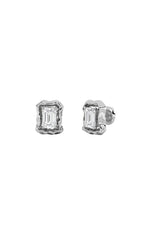 Load image into Gallery viewer, 1.5CTW Emerald Shaped Lab Grown Diamond (F/VS) Organic Design Stud Earrings in 14K Gold
