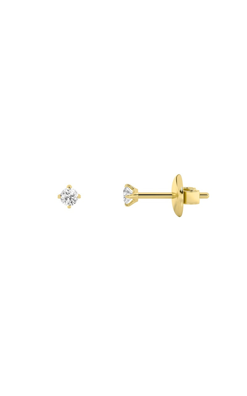 0.25CTW Round Shaped Lab Grown Diamond (F/VS) Stud Earrings in 14K Gold