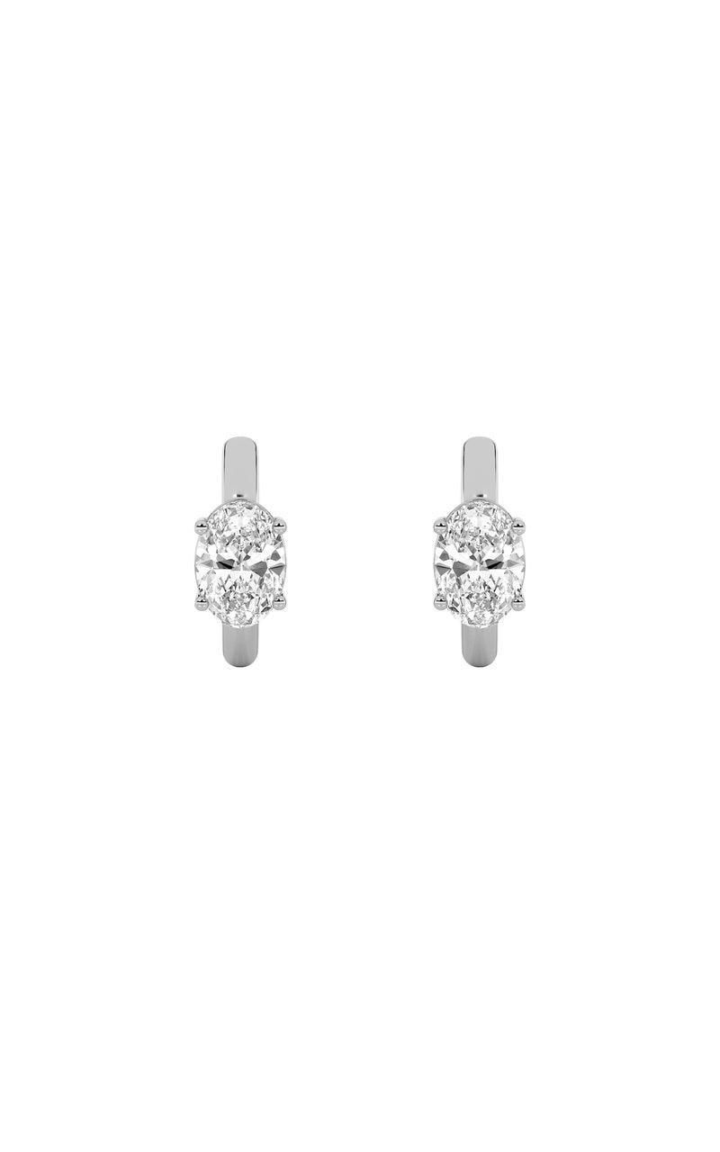 Vs) huggie cuff half pair earrings in 14k gold