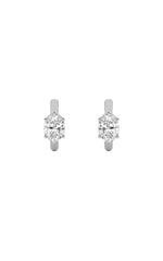 Load image into Gallery viewer, 0.25CTW Oval Shaped Lab Grown Diamond (F/VS) Huggie Cuff Half Pair Earrings in 14K Gold
