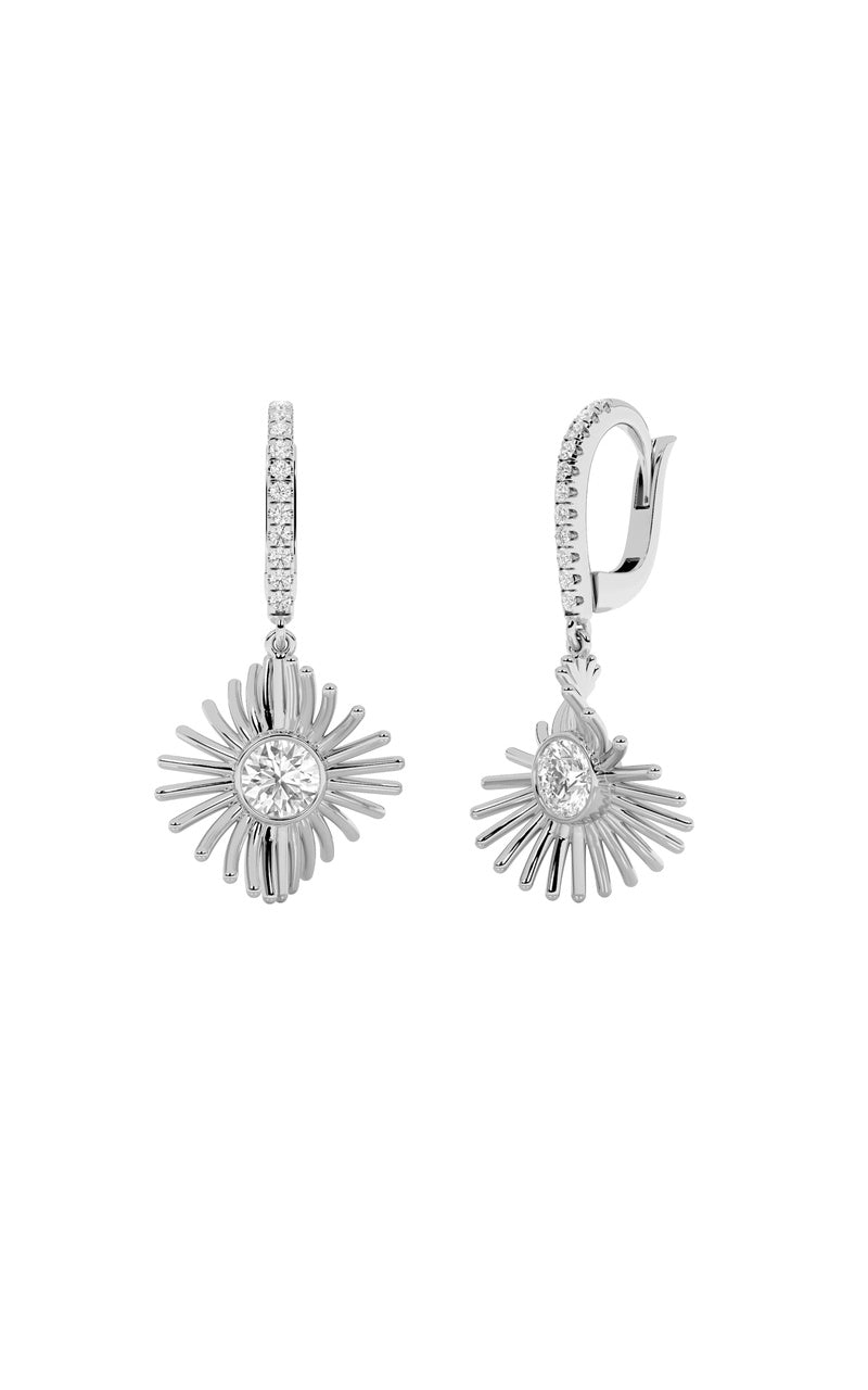 Vs) dangle fashion earrings in 14k gold