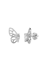 Load image into Gallery viewer, 2CTW Pear Shaped Lab Grown Diamond (F/VS) Butterly Fashion Earrings in 14K Gold
