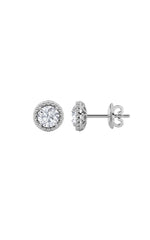 Load image into Gallery viewer, 2CTW Round Shaped Lab Grown Diamond (F/VS) Stud Earrings in 14K Gold
