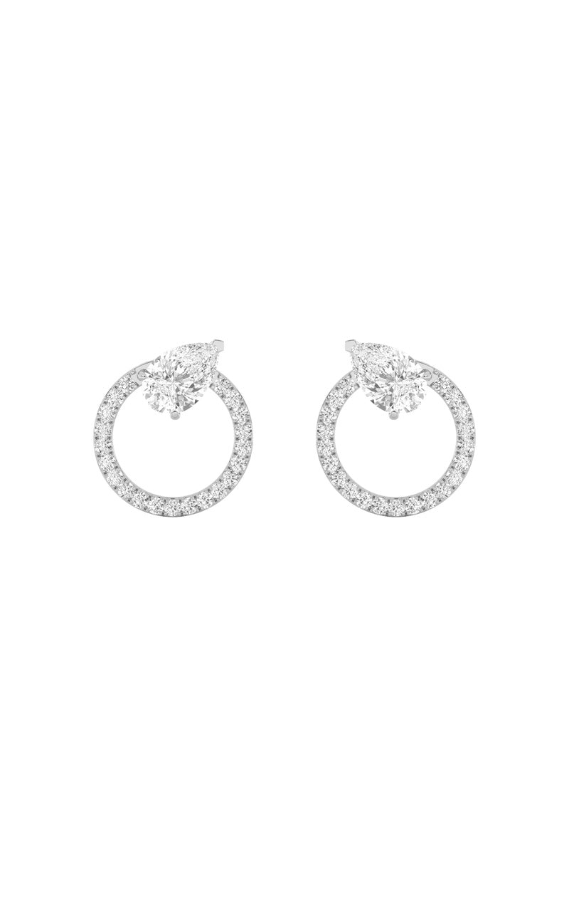 1.5CTW Pear Shaped Lab Grown Diamond (F/VS) Dangle Fashion Earrings in 14K Gold