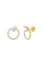Load image into Gallery viewer, 1.5CTW Pear Shaped Lab Grown Diamond (F/VS) Dangle Fashion Earrings in 14K Gold
