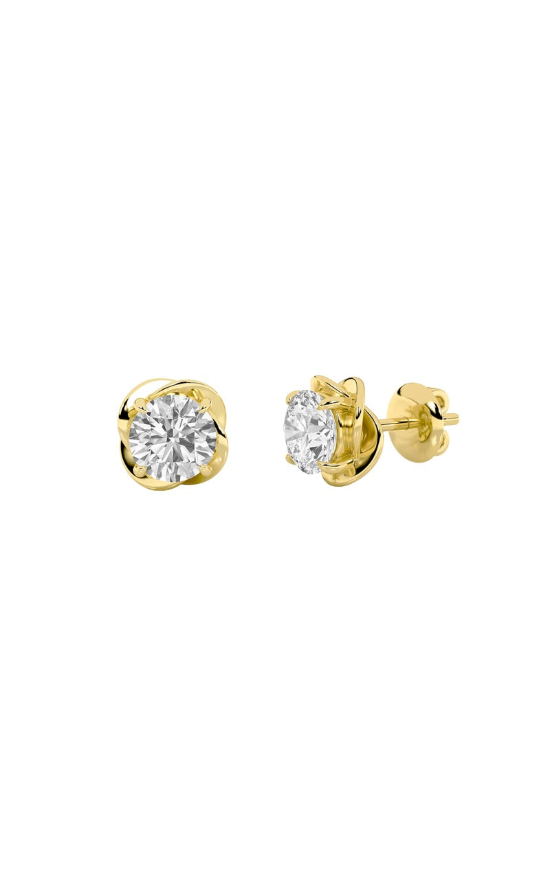 Vs) stud earrings in 14k gold