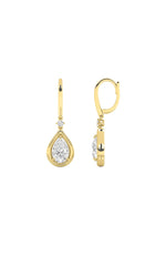 Load image into Gallery viewer, 2CTW Pear Shaped Lab Grown Diamond (F/VS) Dangle Earrings in 14K Gold
