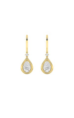 Load image into Gallery viewer, 2CTW Pear Shaped Lab Grown Diamond (F/VS) Dangle Earrings in 14K Gold

