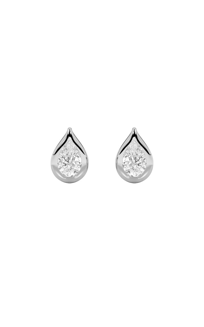 2CTW Pear Shaped Lab Grown Diamond (F/VS) Stud Earrings in 14K Gold