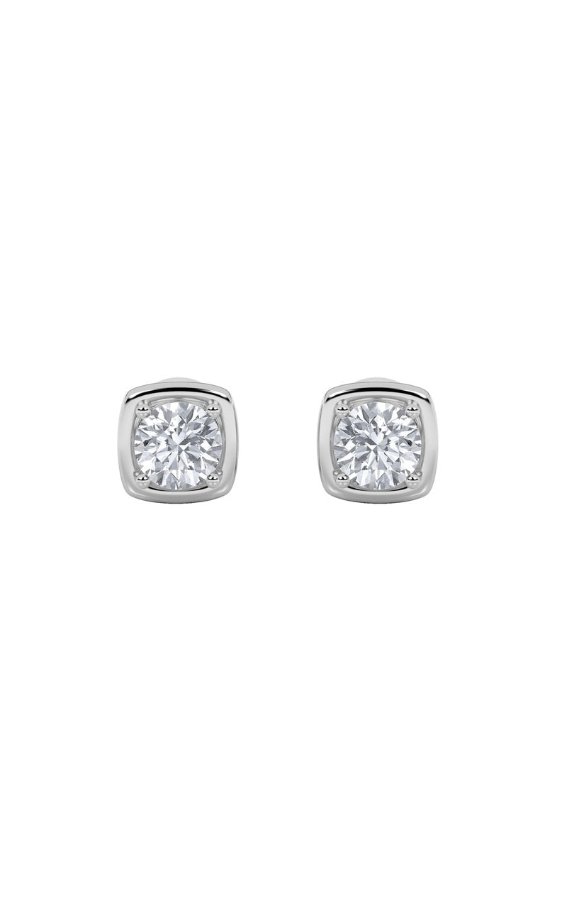2CTW Round Shaped Lab Grown Diamond (F/VS) Stud Earrings in 14K Gold