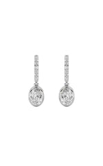 Load image into Gallery viewer, 2CTW Oval Shaped Lab Grown Diamond (F/VS) Dangle Earrings in 14K Gold
