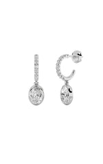 Load image into Gallery viewer, 2CTW Oval Shaped Lab Grown Diamond (F/VS) Dangle Earrings in 14K Gold
