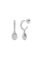 Load image into Gallery viewer, 2CTW Pear Shaped Lab Grown Diamond (F/VS) Dangle Earrings in 14K Gold
