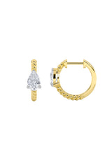 Load image into Gallery viewer, 1CTW Pear Shaped Lab Grown Diamond (F/VS) Hoop Earrings in 14K Gold
