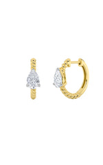 Load image into Gallery viewer, 1CTW Pear Shaped Lab Grown Diamond (F/VS) Hoop Earrings in 14K Gold

