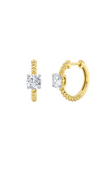 Load image into Gallery viewer, 1CTW Round Shaped Lab Grown Diamond (F/VS) Accented Hoop Earrings in 14K Gold
