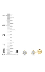 Load image into Gallery viewer, 0.75CTW Round Shaped Lab Grown Diamond (G/VS) Three Prong Martini Stud Earrings in 14K White Gold
