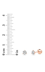 Load image into Gallery viewer, 0.75CTW Round Shaped Lab Grown Diamond (G/VS) Three Prong Martini Stud Earrings in 14K White Gold

